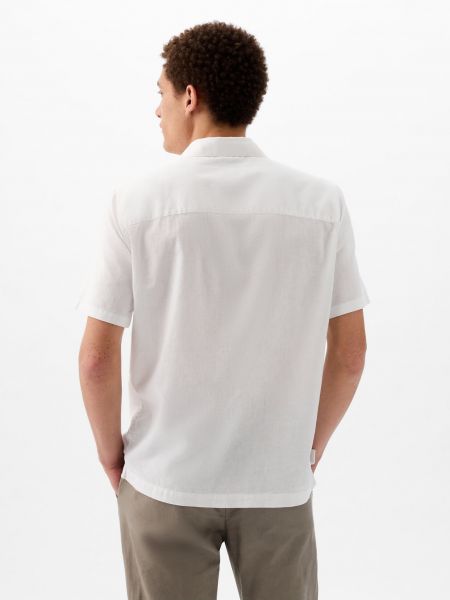 Lněná košile Gap bílá