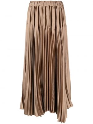Plisovaná dlhá sukňa Fabiana Filippi hnedá