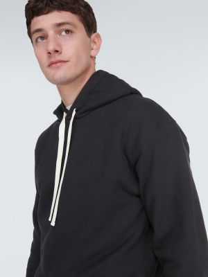 Pamučna hoodie s kapuljačom od jersey Jil Sander crna