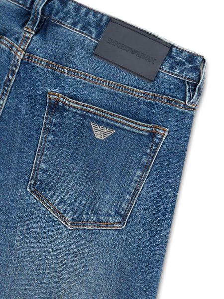 Slim fit madala vöökohaga kitsa lõikega teksapüksid Emporio Armani sinine