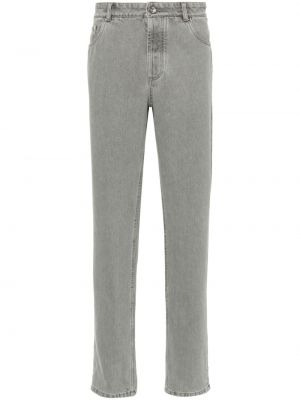 Pantalon slim en coton Brunello Cucinelli gris