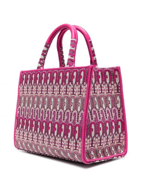 Jacquard shopper handtasche Furla pink