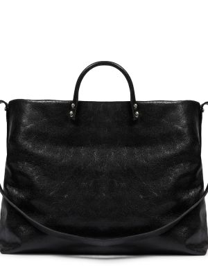 Usnjena nakupovalna torba Ann Demeulemeester črna