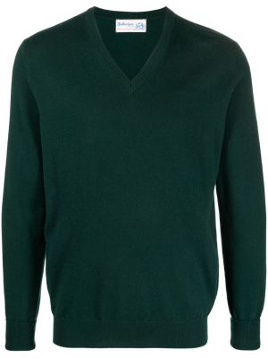 Kašmira džemperis ar v veida izgriezumu Ballantyne zaļš