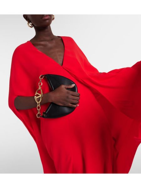 Μεταξωτή μάξι φόρεμα Valentino κόκκινο
