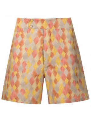 Bermuda kratke hlače s potiskom Handred rumena