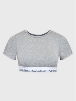 Bavlnené slim fit priliehavé polokošeľa Calvin Klein Underwear - sivá