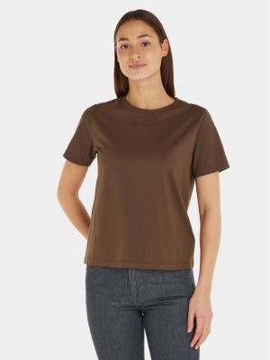 Marškinėliai Calvin Klein ruda