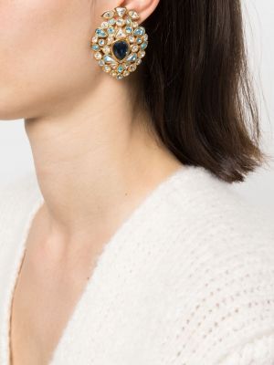Boucles d'oreilles à boucle en cristal Saint Laurent Pre-owned