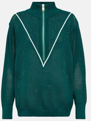 Bombažni pulover Varley zelena