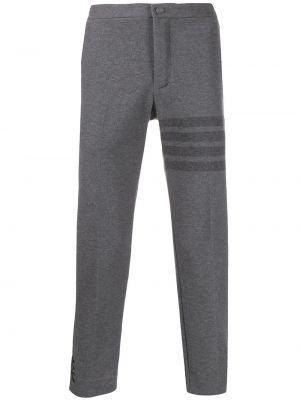 Pantaloni slim fit a righe Thom Browne grigio