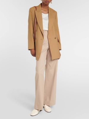 Мохеровый шелковый шерстяной пиджак Max Mara коричневый