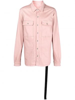Βαμβακερό πουκάμισο Rick Owens Drkshdw ροζ