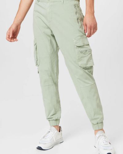 Памучни карго панталони Cotton On зелено