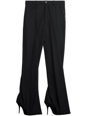 Vlněné kalhoty relaxed fit Balenciaga černé