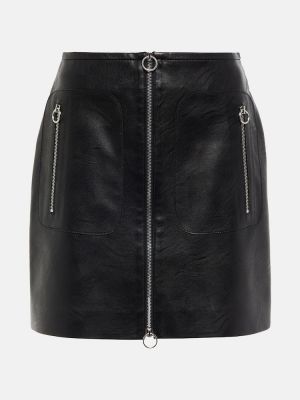 Kožená sukňa na zips z ekologickej kože Stella Mccartney čierna