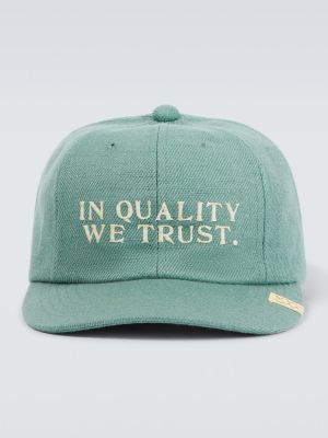Lniana czapka z daszkiem wełniana Visvim zielona