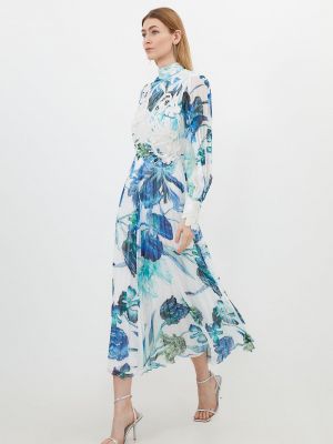 Длинное платье в цветочек с принтом с аппликацией Karen Millen