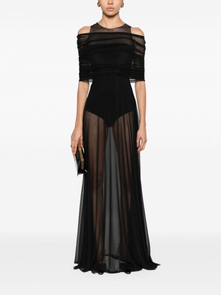Večerní šaty se síťovinou Atu Body Couture černé