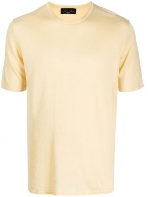 T-shirt con scollo tondo Roberto Collina giallo