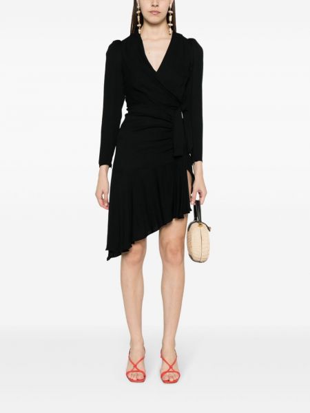 Krepa asimetriska mini kleita Elisabetta Franchi melns