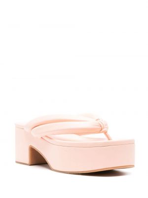 Kožené sandály na platformě Dries Van Noten růžové