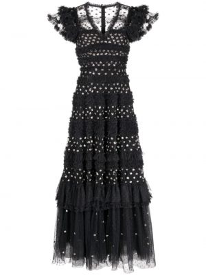 Večerní šaty s výstřihem do v Needle & Thread černé