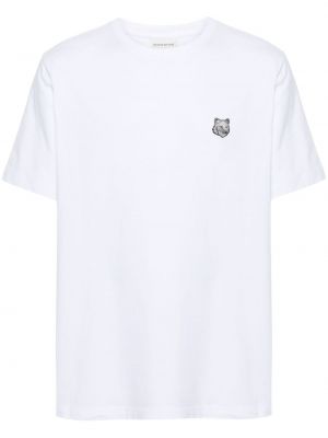 Βαμβακερή μπλούζα Maison Kitsuné λευκό
