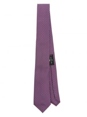 Fialová hedvábná kravata s potiskem Etro