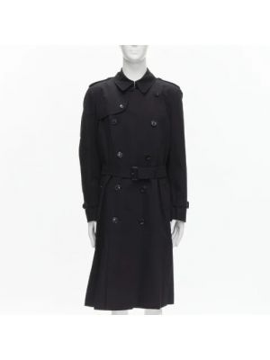 Długi płaszcz bawełniany retro Burberry Vintage czarny