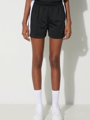 Pantaloni scurți cu talie înaltă cu aplicații cu talie înaltă Adidas Originals negru