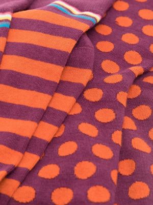 Bavlněné ponožky s potiskem Paul Smith fialové