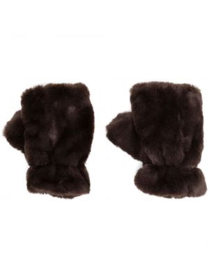 Rękawiczki z futerkiem Apparis brązowe