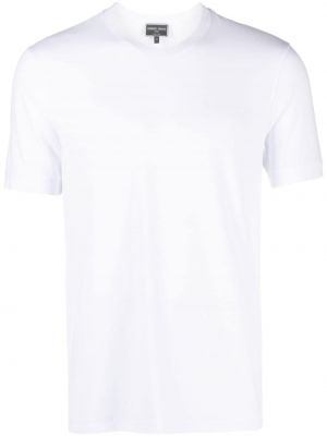 Tričko s výstřihem do v jersey Giorgio Armani bílé
