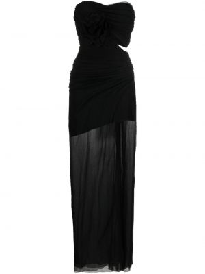 Асиметрична вечерна рокля на цветя Ermanno Scervino черно