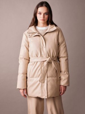 Kožený priliehavý kabát z ekologickej kože Defacto