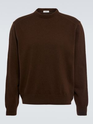 Sweter wełniany Lemaire brązowy