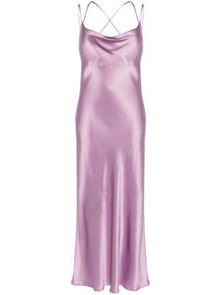 Σατέν μίντι φόρεμα Antonelli ροζ