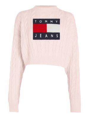 Πουλόβερ Tommy Jeans ροζ