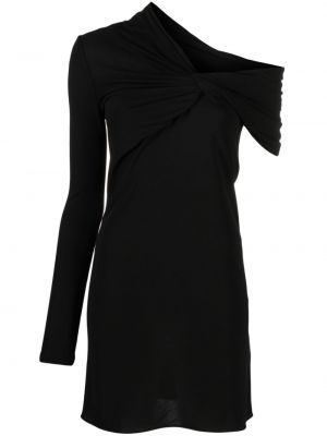 Robe de soirée asymétrique plissé Saint Laurent noir
