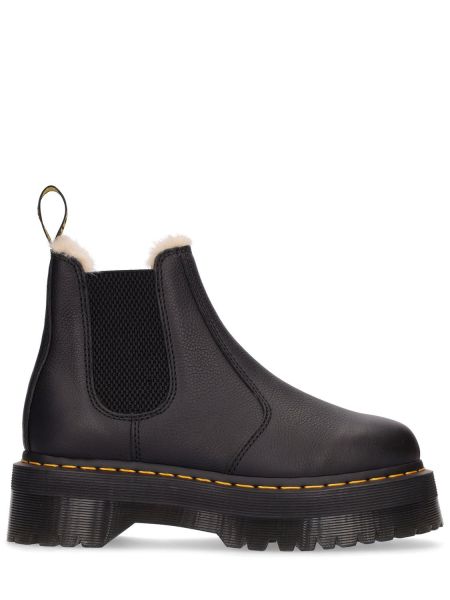 Kürk chelsea çizmeleri Dr.martens siyah