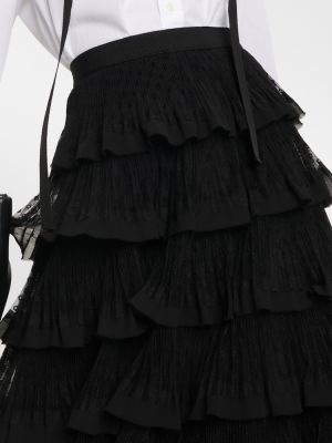 Tylová dlhá sukňa Redvalentino čierna