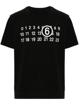 Bavlněné tričko Mm6 Maison Margiela černé