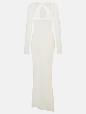 Прозрачна вълнена макси рокля Coperni бяло