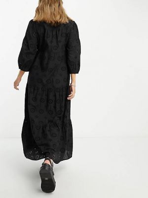 Длинное платье с вышивкой Accessorize черное