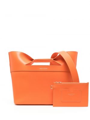 Шопинг чанта с панделка Alexander Mcqueen оранжево