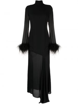 Βραδινό φόρεμα με φτερά De La Vali μαύρο