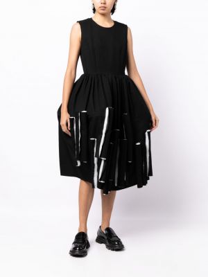 Midi šaty bez rukávů Comme Des Garçons černé