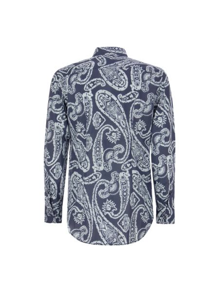 Koszula slim fit z wzorem paisley Etro niebieska