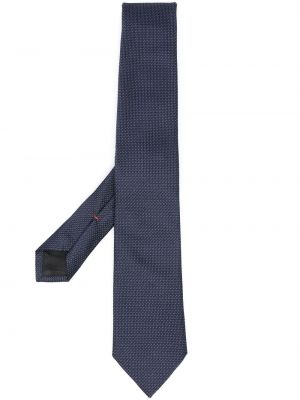 Cravată de mătase cu imagine cu imprimeu geometric Zegna albastru